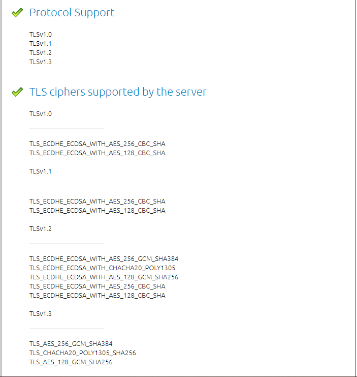 DigiCert Tool for checking TLS 1.3 